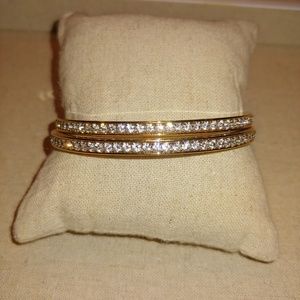 EUC Swarovski Gold Crystal Bangles